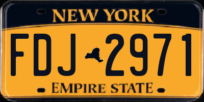 NY license plate FDJ2971