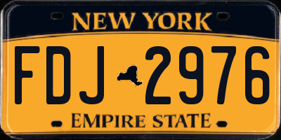 NY license plate FDJ2976