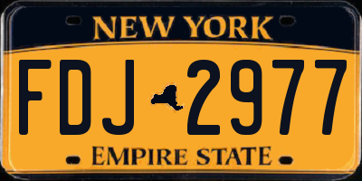 NY license plate FDJ2977