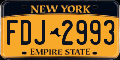 NY license plate FDJ2993