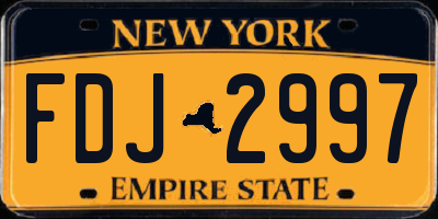 NY license plate FDJ2997