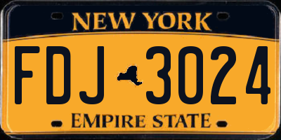 NY license plate FDJ3024