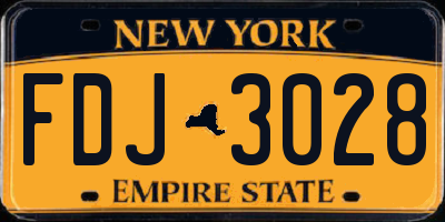 NY license plate FDJ3028