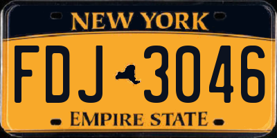 NY license plate FDJ3046