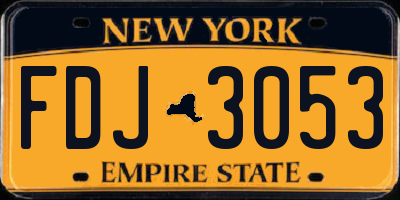 NY license plate FDJ3053