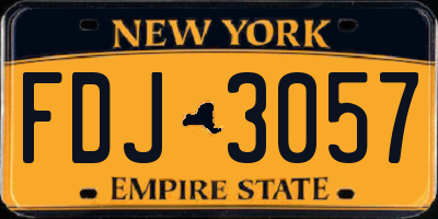NY license plate FDJ3057