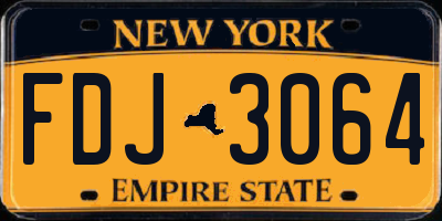 NY license plate FDJ3064