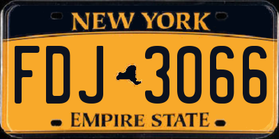 NY license plate FDJ3066