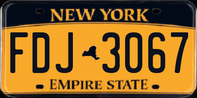 NY license plate FDJ3067