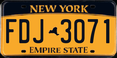 NY license plate FDJ3071