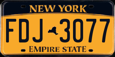 NY license plate FDJ3077