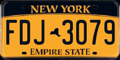 NY license plate FDJ3079