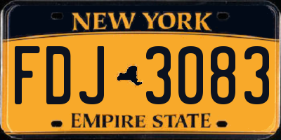 NY license plate FDJ3083
