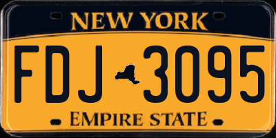 NY license plate FDJ3095