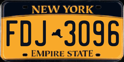 NY license plate FDJ3096