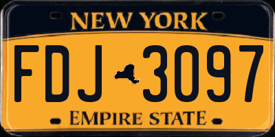 NY license plate FDJ3097