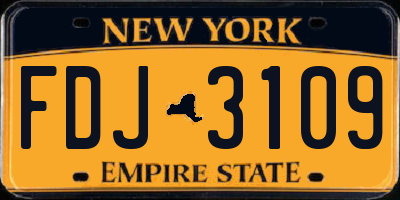 NY license plate FDJ3109