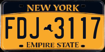 NY license plate FDJ3117