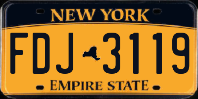 NY license plate FDJ3119