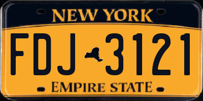 NY license plate FDJ3121
