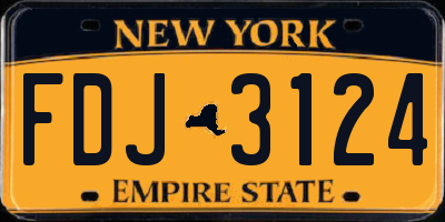 NY license plate FDJ3124