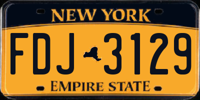 NY license plate FDJ3129