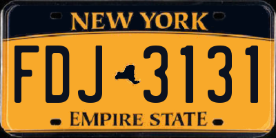 NY license plate FDJ3131