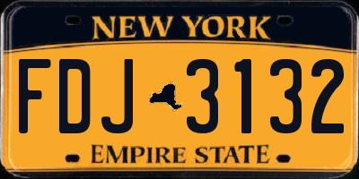 NY license plate FDJ3132