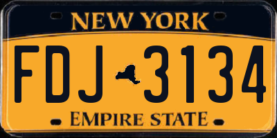 NY license plate FDJ3134