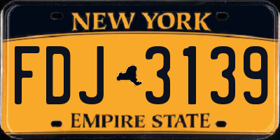 NY license plate FDJ3139