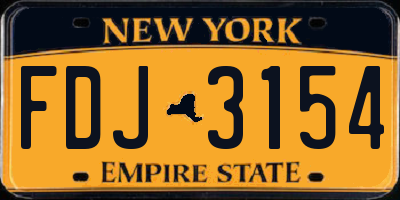 NY license plate FDJ3154