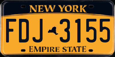 NY license plate FDJ3155
