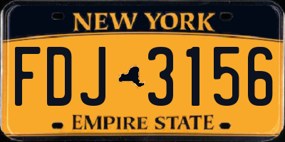 NY license plate FDJ3156