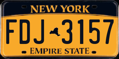 NY license plate FDJ3157