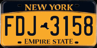 NY license plate FDJ3158