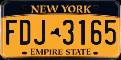 NY license plate FDJ3165