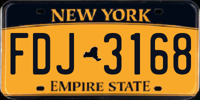 NY license plate FDJ3168