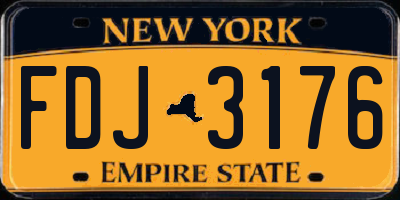 NY license plate FDJ3176