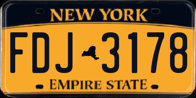 NY license plate FDJ3178