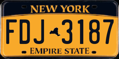 NY license plate FDJ3187