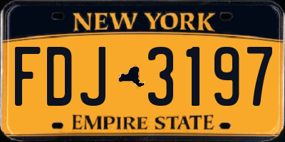 NY license plate FDJ3197