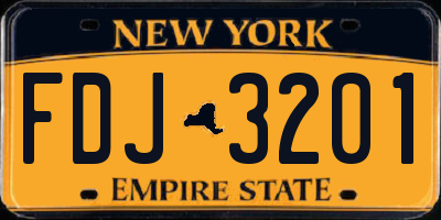 NY license plate FDJ3201