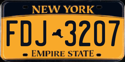 NY license plate FDJ3207
