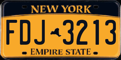 NY license plate FDJ3213
