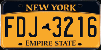 NY license plate FDJ3216