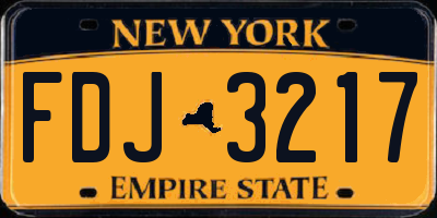 NY license plate FDJ3217