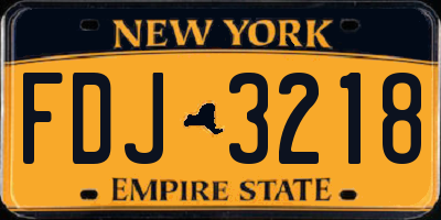NY license plate FDJ3218
