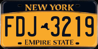 NY license plate FDJ3219