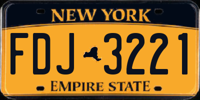 NY license plate FDJ3221