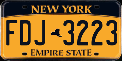 NY license plate FDJ3223